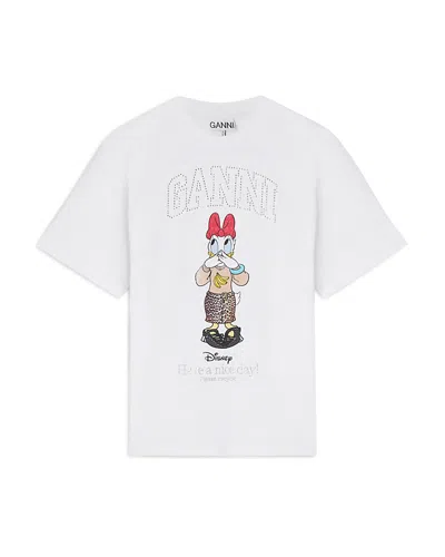 Ganni Daisy Duck Graphic Tee In White