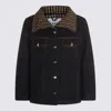 Ganni Bonded Denim Jacket Stitch Detailing In Black