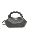 Ganni Womens Steal Grey Bou Small Leather-blend Top-handle Bag In Gray