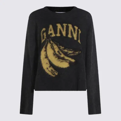 Ganni Dark Grey Wool Knitwear In Gray