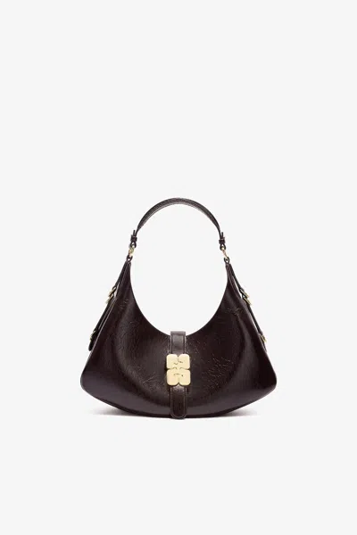 Ganni Demitasse Mini Kat Small Bag In Deep Shine In Purple