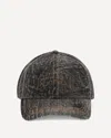 Ganni Denim Baseball Hat In Gray