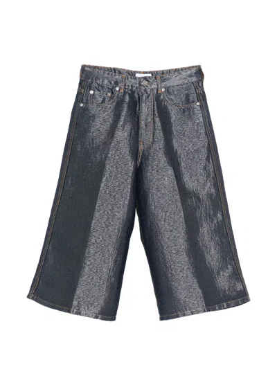 Ganni Denim Bermuda In Black