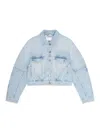 Ganni Stretch Denim Bomber Jacket In 8 In Azul