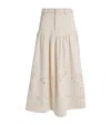 Ganni Off-white Broderie Anglaise Denim Maxi Skirt In Neutral
