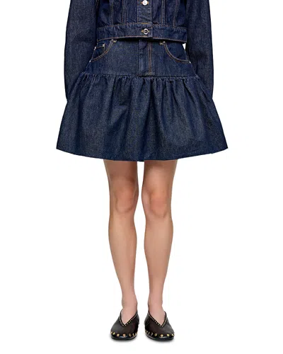 Ganni Denim Bubble Skirt In Blue