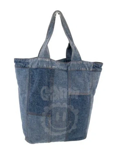 Pre-owned Ganni Denim Bucket Bag In Blue
