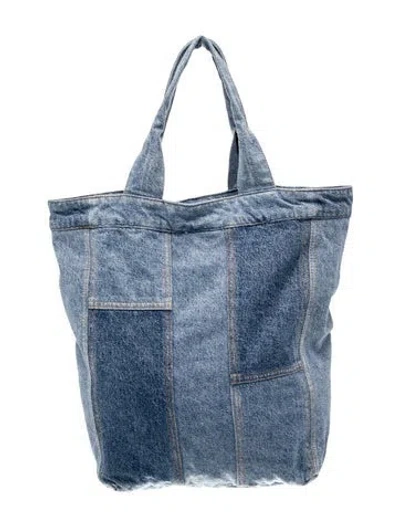 Pre-owned Ganni Denim Bucket Bag In Blue