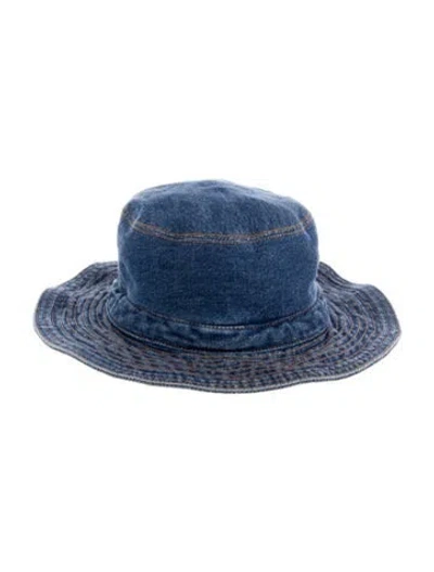 Pre-owned Ganni Denim Bucket Hat In Blue