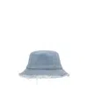 Ganni Denim Bucket Hat In Gray