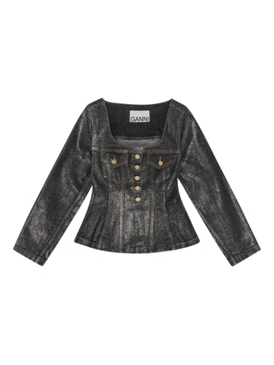 Ganni Denim Cotton Blazer Jacket