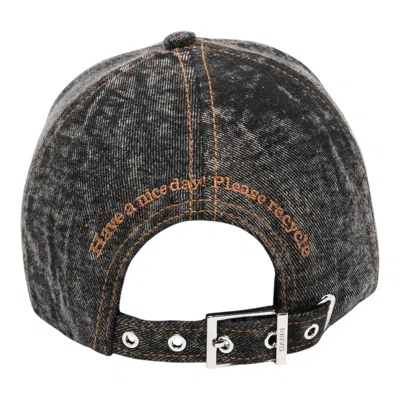 Ganni Denim Cotton Washed Cap In Brown