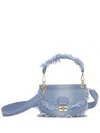 Ganni Denim Cross Body Bag In 蓝色