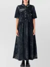 Ganni Light Denim Long Dress Black Washed