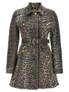 Ganni Foil Print Denim Dress In Leopard