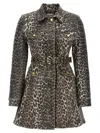 Ganni Foil Print Denim Dress In Leopard In Multicolor