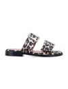 Ganni Denim Feminine Buckle Two-strap Sandals