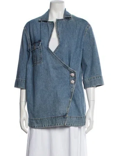 Pre-owned Ganni Denim Jacket In Black