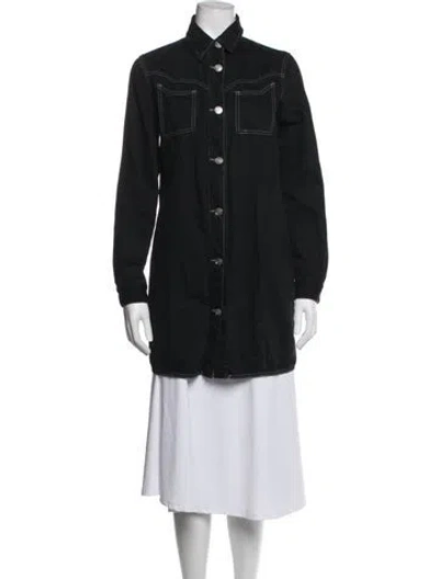 Pre-owned Ganni Denim Jacket In Black