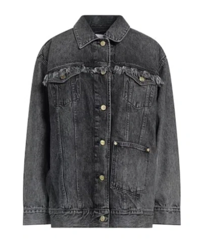 Ganni Denim Jacket In Gray