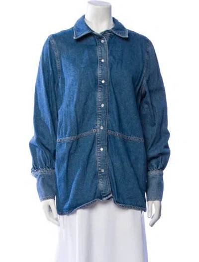 Pre-owned Ganni Denim Jacket In Blue