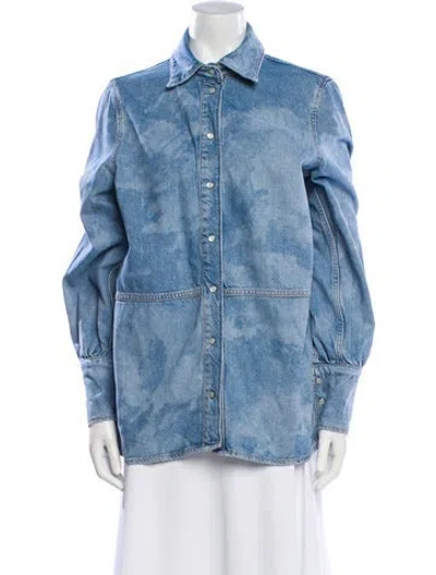 Pre-owned Ganni Denim Jacket In Blue