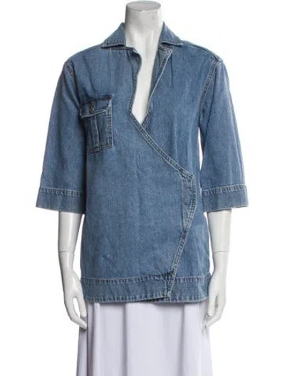 Pre-owned Ganni Denim Jacket In Blue