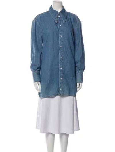 Pre-owned Ganni Denim Jacket In Blue