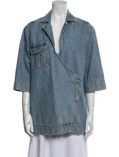 Pre-owned Ganni Denim Jacket In Blue