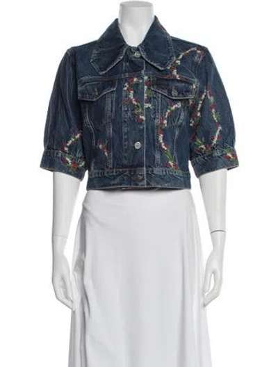 Pre-owned Ganni Denim Jacket In Blue