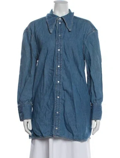 Pre-owned Ganni Denim Jacket In Blue