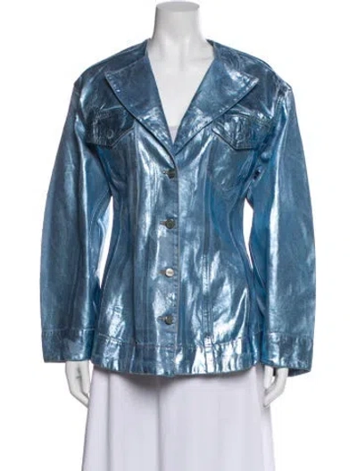 Pre-owned Ganni Denim Jacket In Blue