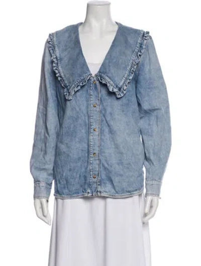 Pre-owned Ganni Denim Jacket In Blue