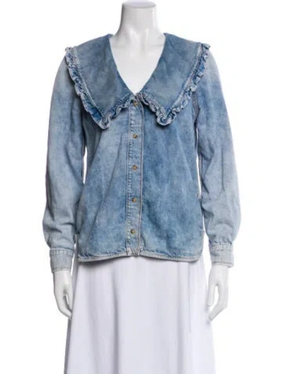 Pre-owned Ganni Denim Jacket In Blue