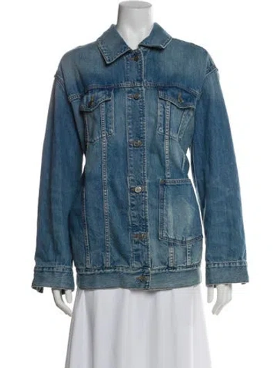 Pre-owned Ganni Denim Jacket In Blue