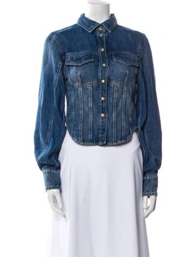 Pre-owned Ganni Denim Jacket In Blue