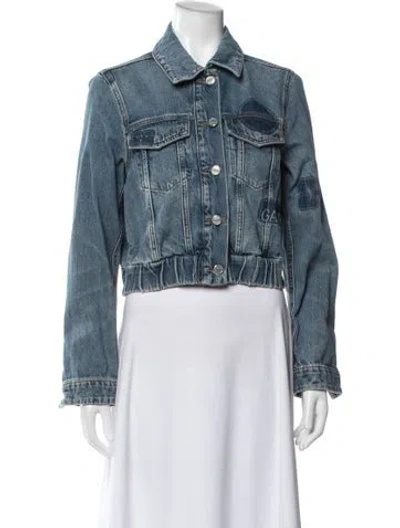 Pre-owned Ganni Denim Jacket In Blue
