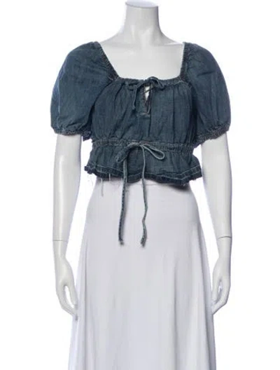 Pre-owned Ganni Denim Jacket In Blue