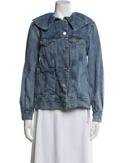 Pre-owned Ganni Denim Jacket In Blue