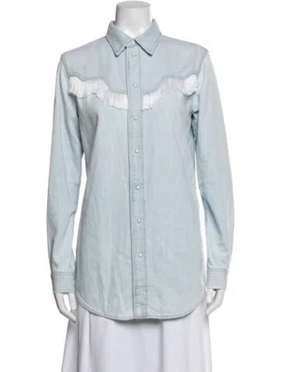 Pre-owned Ganni Denim Jacket In Blue