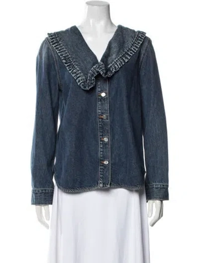 Pre-owned Ganni Denim Jacket In Blue