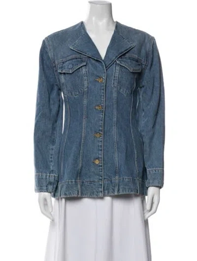 Pre-owned Ganni Denim Jacket In Blue