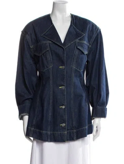 Pre-owned Ganni Denim Jacket In Blue
