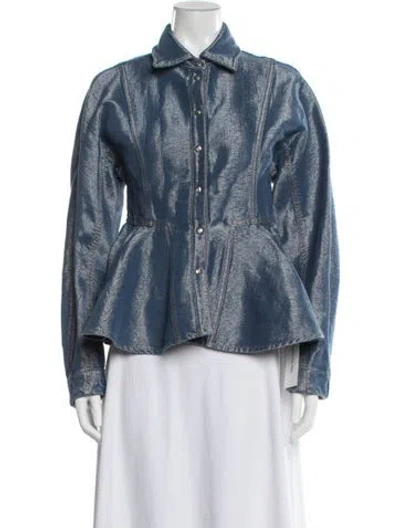 Pre-owned Ganni Denim Jacket In Blue