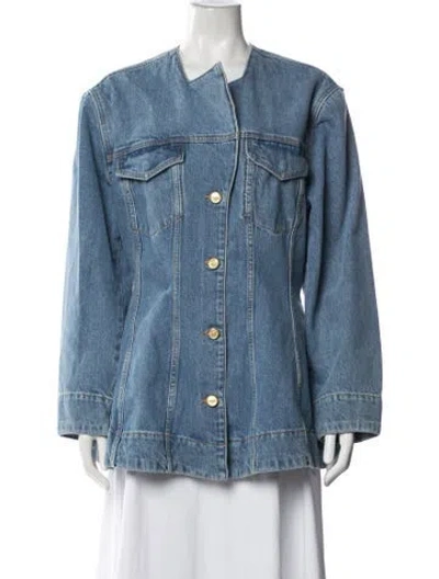 Pre-owned Ganni Denim Jacket In Blue
