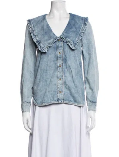 Pre-owned Ganni Denim Jacket In Blue