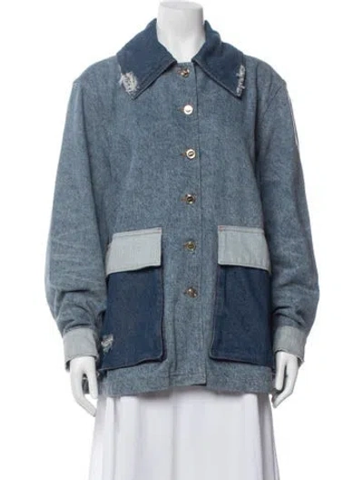 Pre-owned Ganni Denim Jacket In Blue
