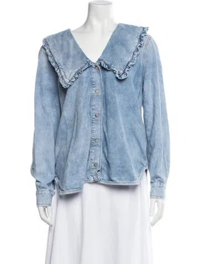 Pre-owned Ganni Denim Jacket In Blue