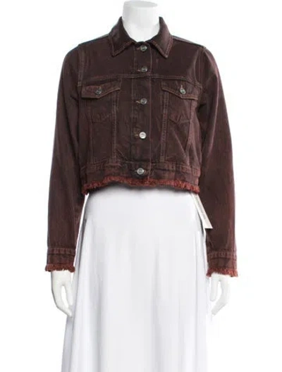 Pre-owned Ganni Denim Jacket In Brown