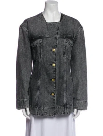 Pre-owned Ganni Denim Jacket In Gray